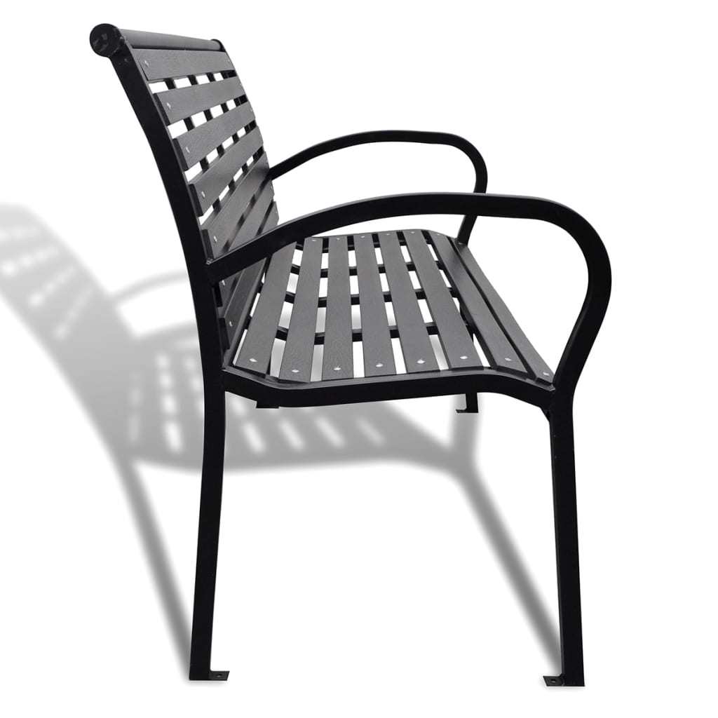 Patio Bench 49.2" Steel and WPC Black