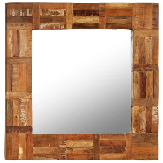 Wall Mirror Solid Reclaimed Wood 23.6"x23.6"