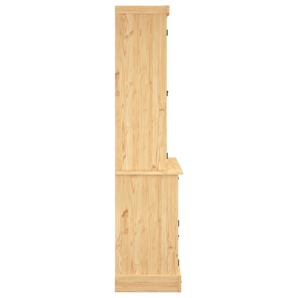 Highboard Corona Honey 44.1"x16.9"x77.2" Solid Wood Pine