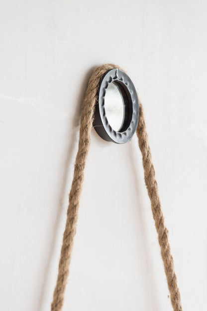 19.5" in Handsome Cleveland Mirror with Rope Strap Contemporary Design