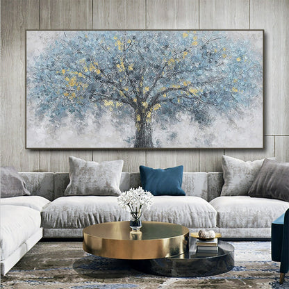 Hand Painted Oil Painting Oil Painting on Canvas Tree Blue Abstract Trees Landscape Modern Oil Painting Original Hand Painted Painting Modern Art