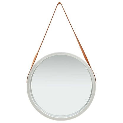 Wall Mirror with Strap 16.7" Silver