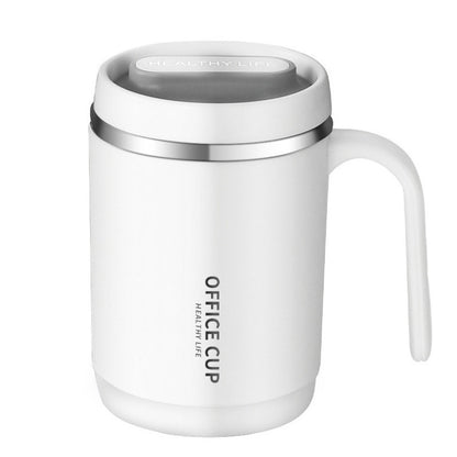 1pc Stainless Steel Cups With Lid; 16 Oz 304 Stainless Steel Tumblers Durable Coffee Mug With Splash Proof Sliding Lid; Drink With Lid Open; Non-Insulated Mug; Without Straw