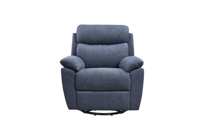 Electric Power Swivel Glider Rocker Recliner Chair with USB Charge Port - Blue