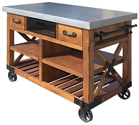 Kailey Kitchen Cart; Antique Oak YF