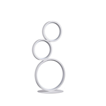 17" In 3-Ring Shaped Odu White Led Minimalist Metal Table Lamp