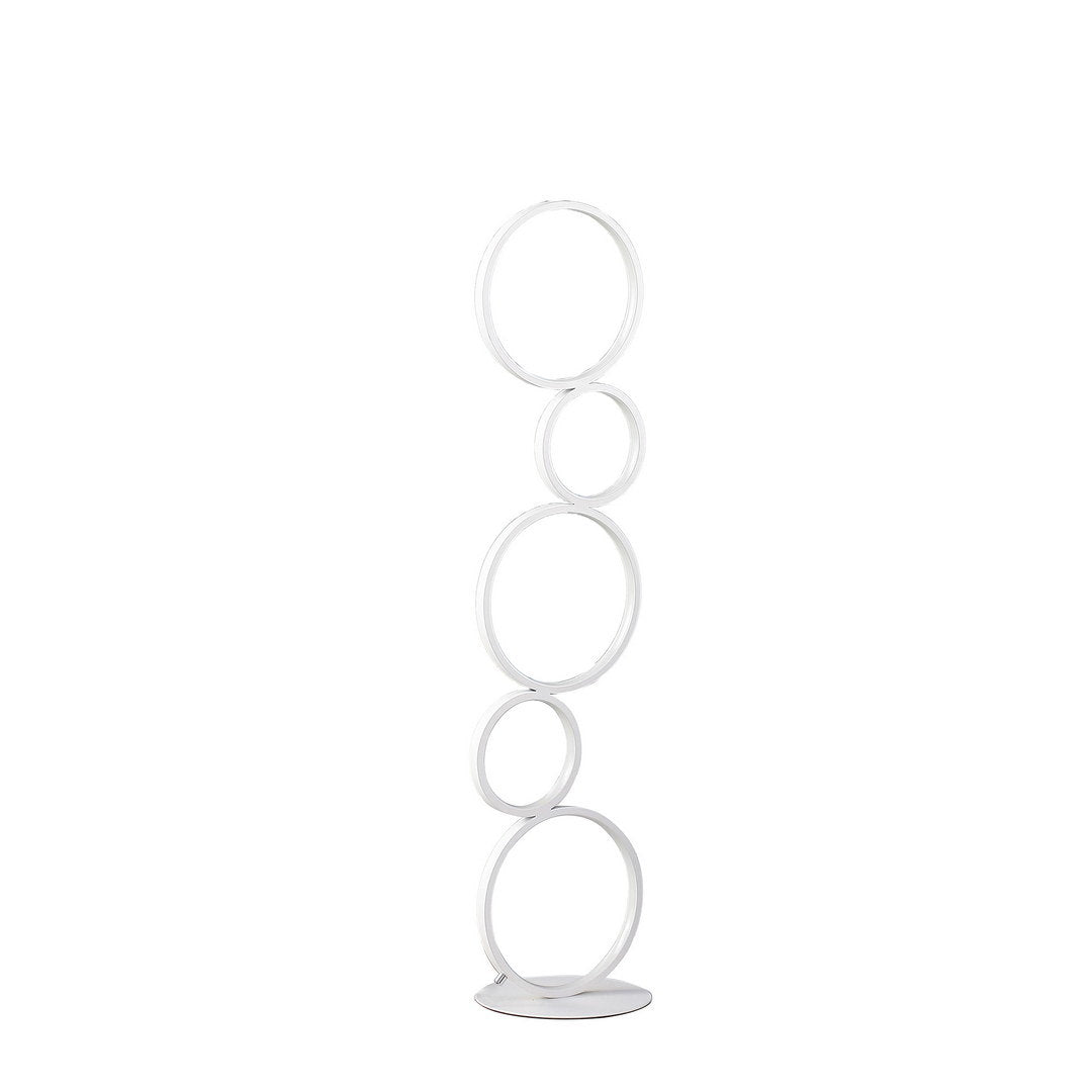 38.5" In Else Nordic 5-Ring Shaped White Led Metal Table Lamp