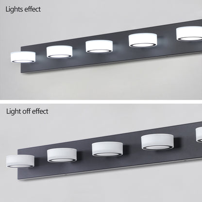 LED Modern Black 5-Light Vanity Lights Fixtures Over Mirror Bath Wall Lighting