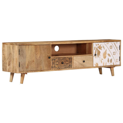 TV Cabinet 55.1"x11.8"x15.7" Solid Mango Wood