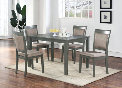 5pc Dining Room Set Dining Table w wooden Top Cushion Seats Chairs Kitchen Breakfast Dining room Furniture Oak Veneer Unique Design