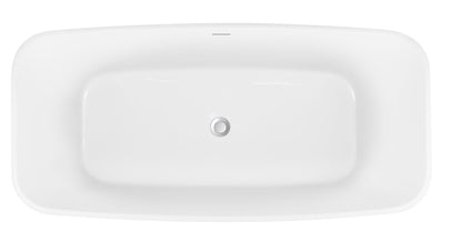 59" Acrylic Alcove Freestanding Soaking White Bathtub Rectangular shape - Home Decor by Design