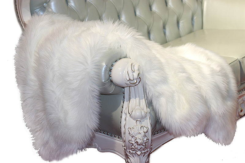 "Luxury Decorative" Faux Fur Throw in White (50-inch x 60-inch) - Home Decor by Design