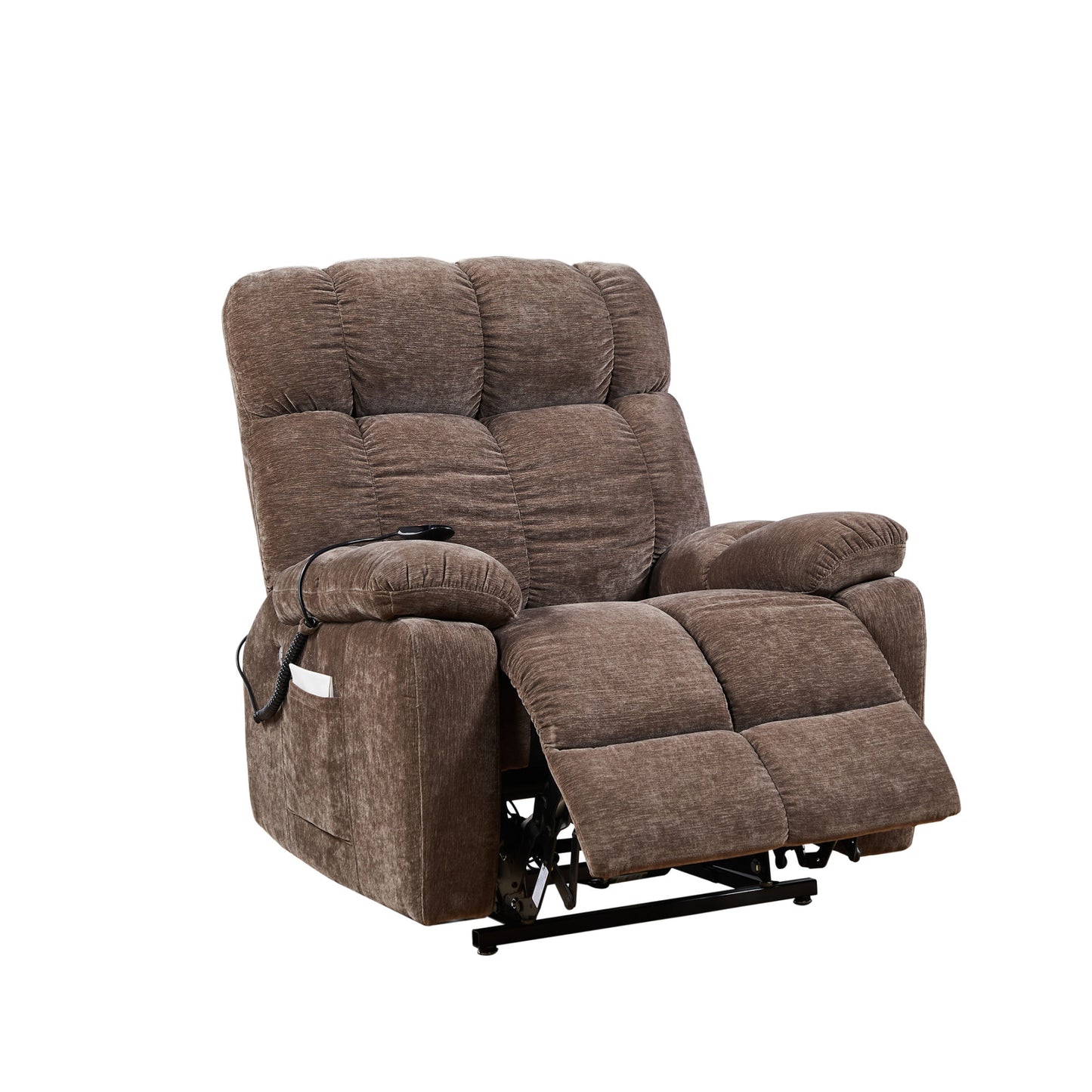 Liyasi Electric Power Lift Recliner Chair with 2 Motors Massage and Heat for Elderly, 3 Positions, 2 Side Pockets, USB Charge Ports, High-end Quality Cloth Power Reclining Chair