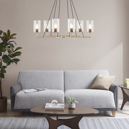 Trenton 6-Light Chandelier with Cylinder Glass Shades
