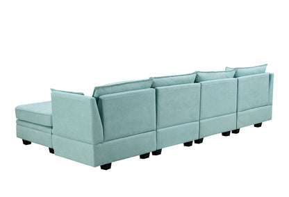 U_Style Modern Large U-Shape Modular Sectional Sofa, Convertible Sofa Bed with Reversible Chaise for Living Room, Storage Seat