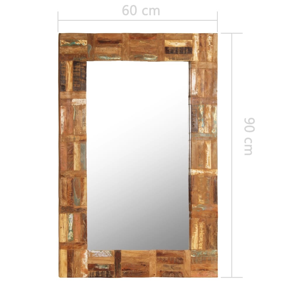 Wall Mirror Solid Reclaimed Wood 23.6"x35.4"