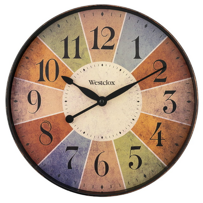 Westclox Round Multi Color Kaleidoscope Analog QA 12" Wall Clock